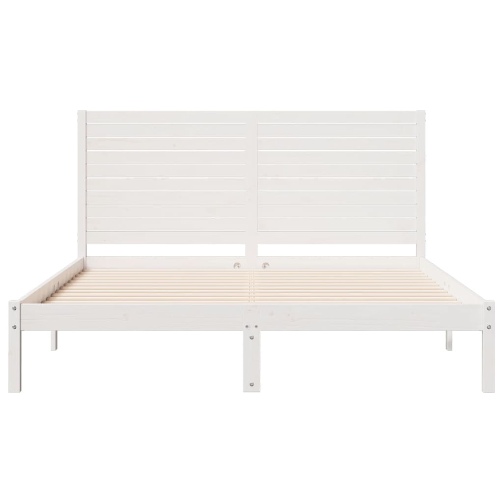 Bedframe extra lang zonder matras massief hout wit 160x210 cm is nu te koop bij PeponiXL, paradijselijk wonen!