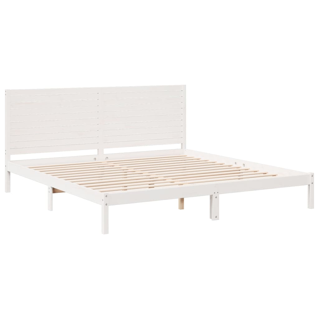 Bedframe extra lang zonder matras massief hout wit 180x210 cm is nu te koop bij PeponiXL, paradijselijk wonen!