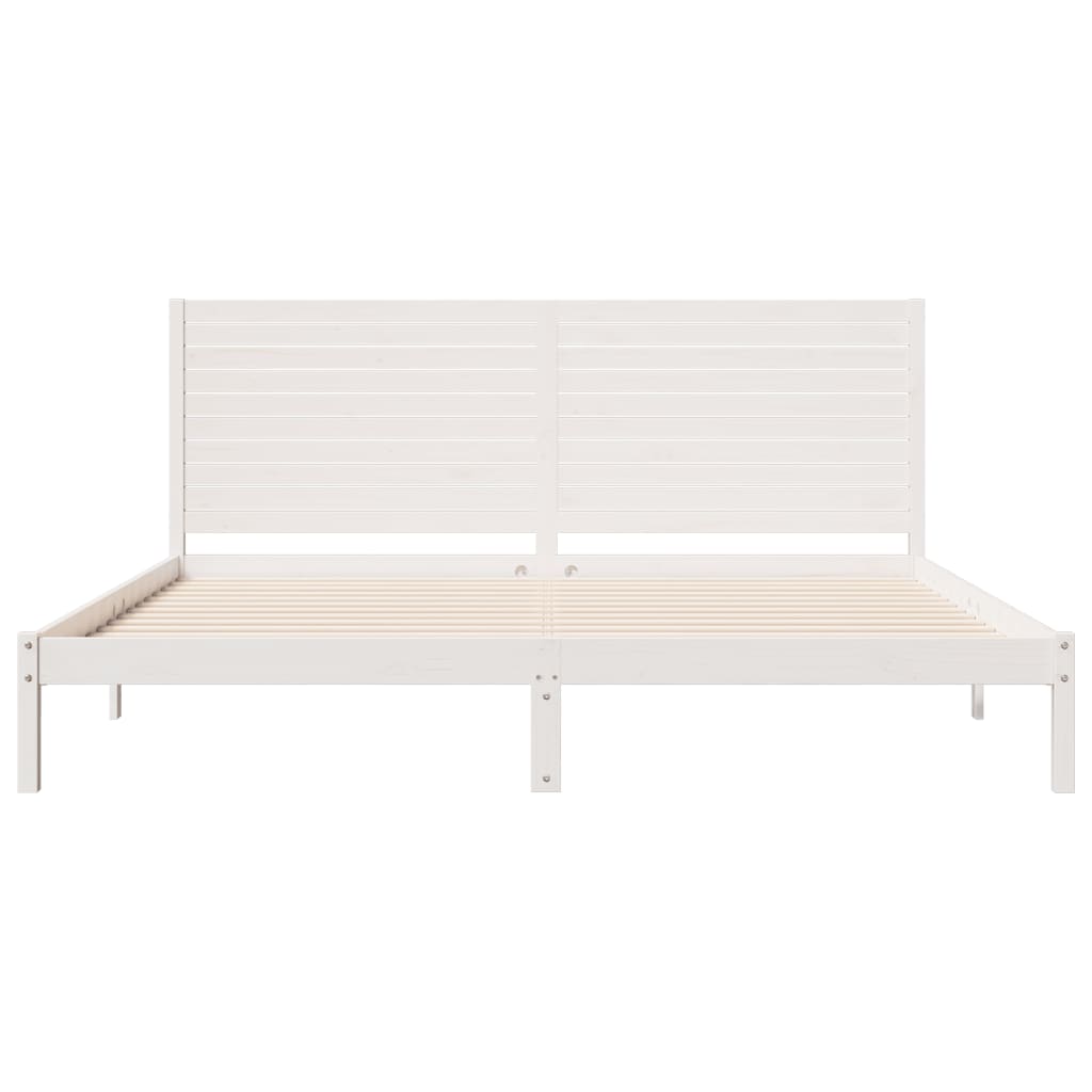 Bedframe extra lang zonder matras massief hout wit 180x210 cm is nu te koop bij PeponiXL, paradijselijk wonen!