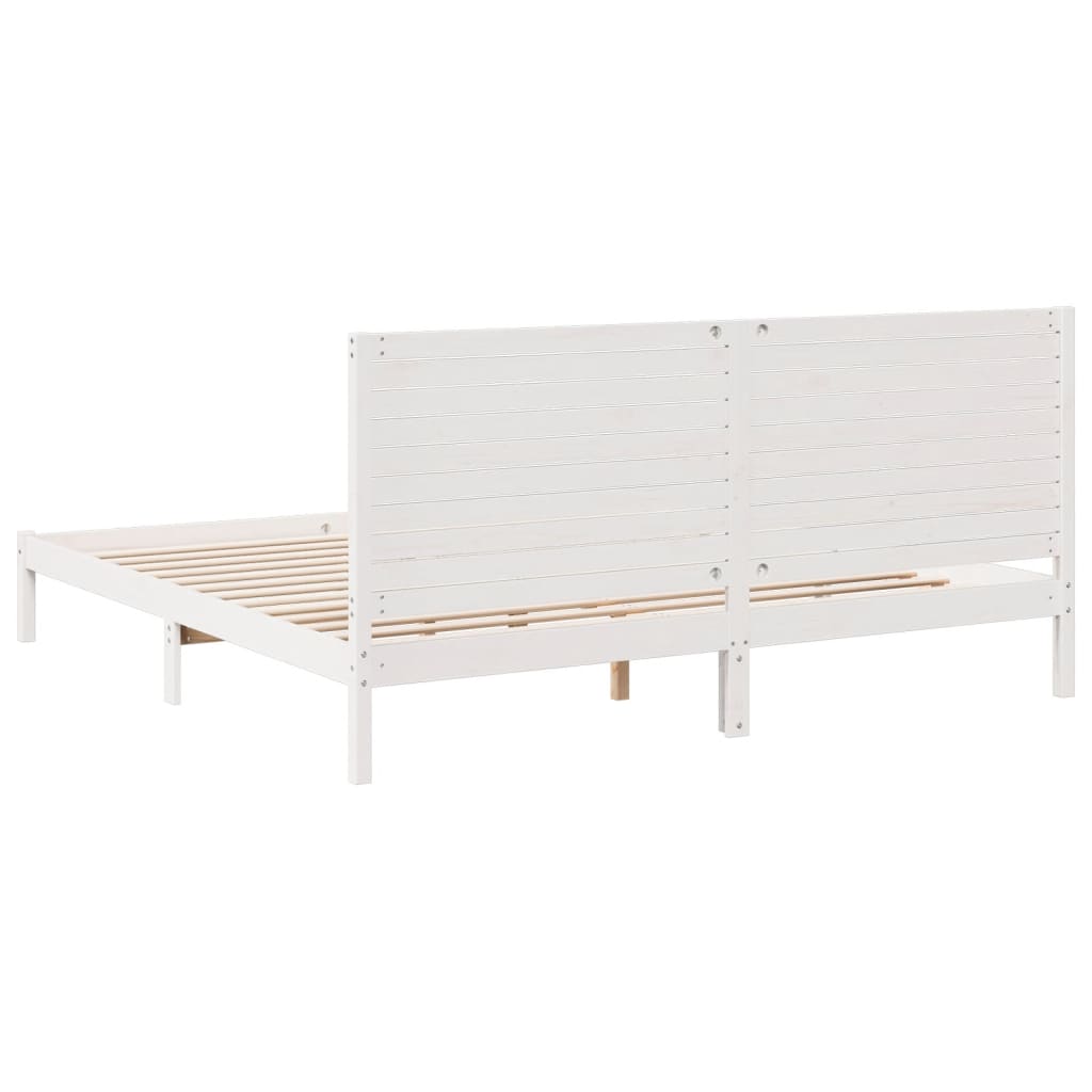Bedframe extra lang zonder matras massief hout wit 180x210 cm is nu te koop bij PeponiXL, paradijselijk wonen!