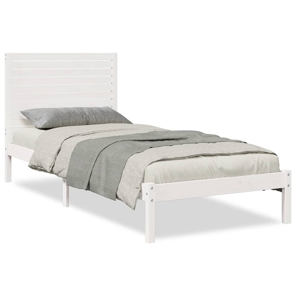 Bedframe extra lang zonder matras massief hout wit 90x220 cm is nu te koop bij PeponiXL, paradijselijk wonen!