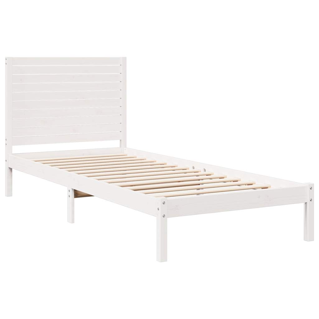 Bedframe extra lang zonder matras massief hout wit 90x220 cm is nu te koop bij PeponiXL, paradijselijk wonen!