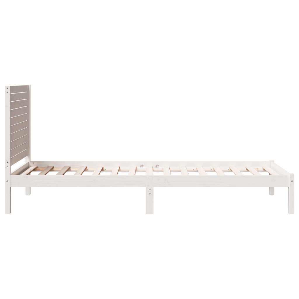 Bedframe extra lang zonder matras massief hout wit 90x220 cm is nu te koop bij PeponiXL, paradijselijk wonen!