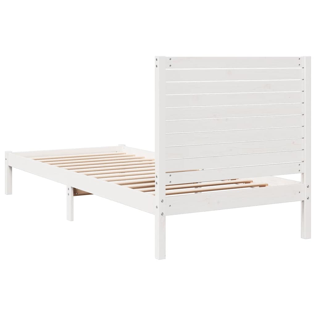 Bedframe extra lang zonder matras massief hout wit 90x220 cm is nu te koop bij PeponiXL, paradijselijk wonen!