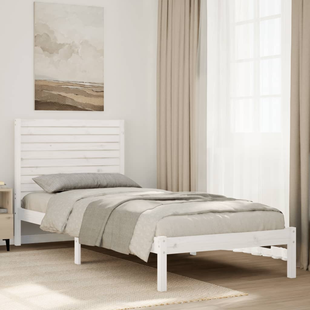 Bedframe extra lang zonder matras massief hout wit 90x220 cm is nu te koop bij PeponiXL, paradijselijk wonen!