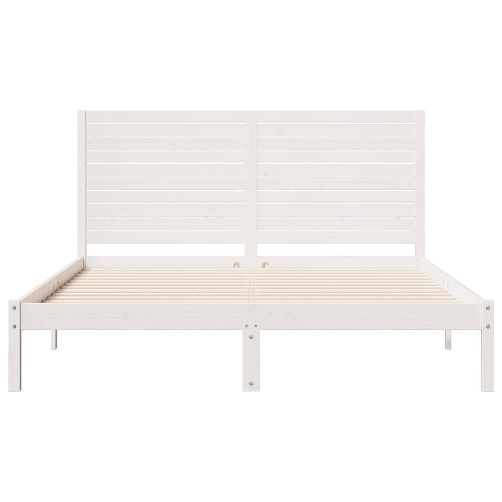 Bedframe extra lang zonder matras massief hout wit 140x220 cm is nu te koop bij PeponiXL, paradijselijk wonen!