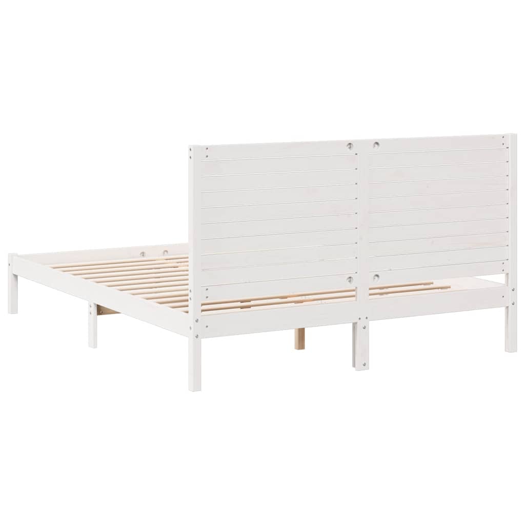 Bedframe extra lang zonder matras massief hout wit 140x220 cm is nu te koop bij PeponiXL, paradijselijk wonen!