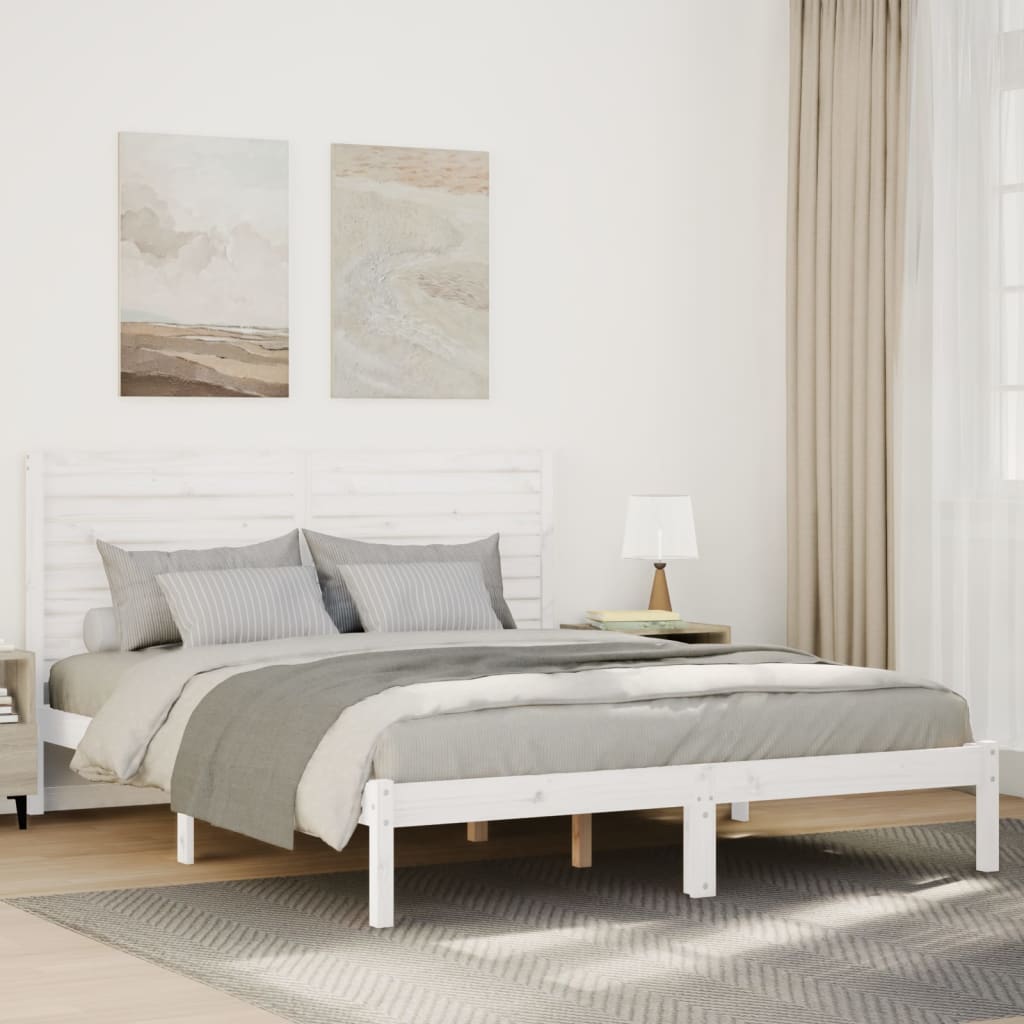 Bedframe extra lang zonder matras massief hout wit 140x220 cm is nu te koop bij PeponiXL, paradijselijk wonen!