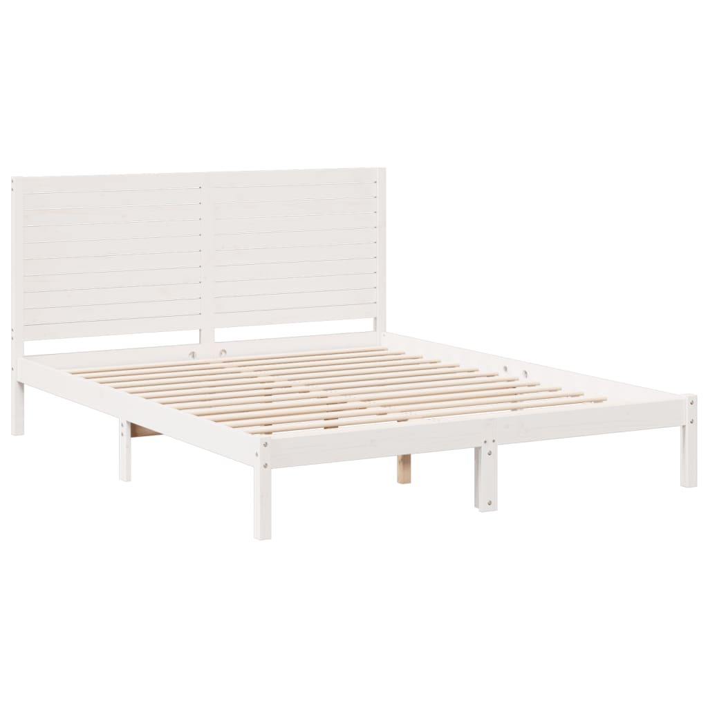 Bedframe extra lang zonder matras massief hout wit 160x220 cm is nu te koop bij PeponiXL, paradijselijk wonen!