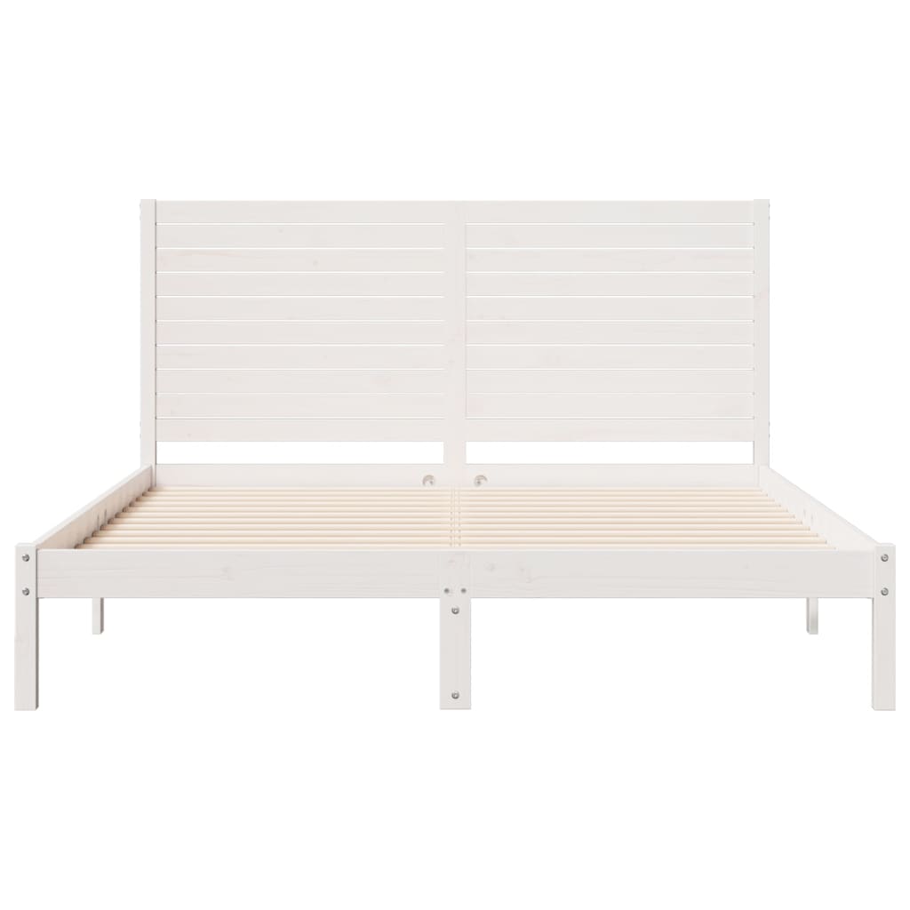 Bedframe extra lang zonder matras massief hout wit 160x220 cm is nu te koop bij PeponiXL, paradijselijk wonen!