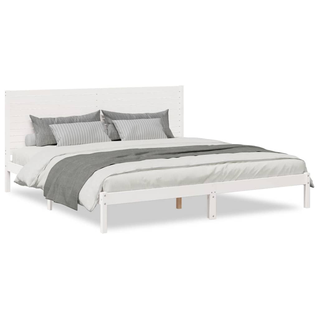 Bedframe extra lang zonder matras massief hout wit 180x220 cm is nu te koop bij PeponiXL, paradijselijk wonen!