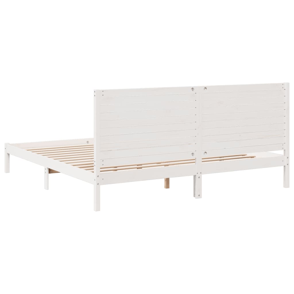 Bedframe extra lang zonder matras massief hout wit 180x220 cm is nu te koop bij PeponiXL, paradijselijk wonen!