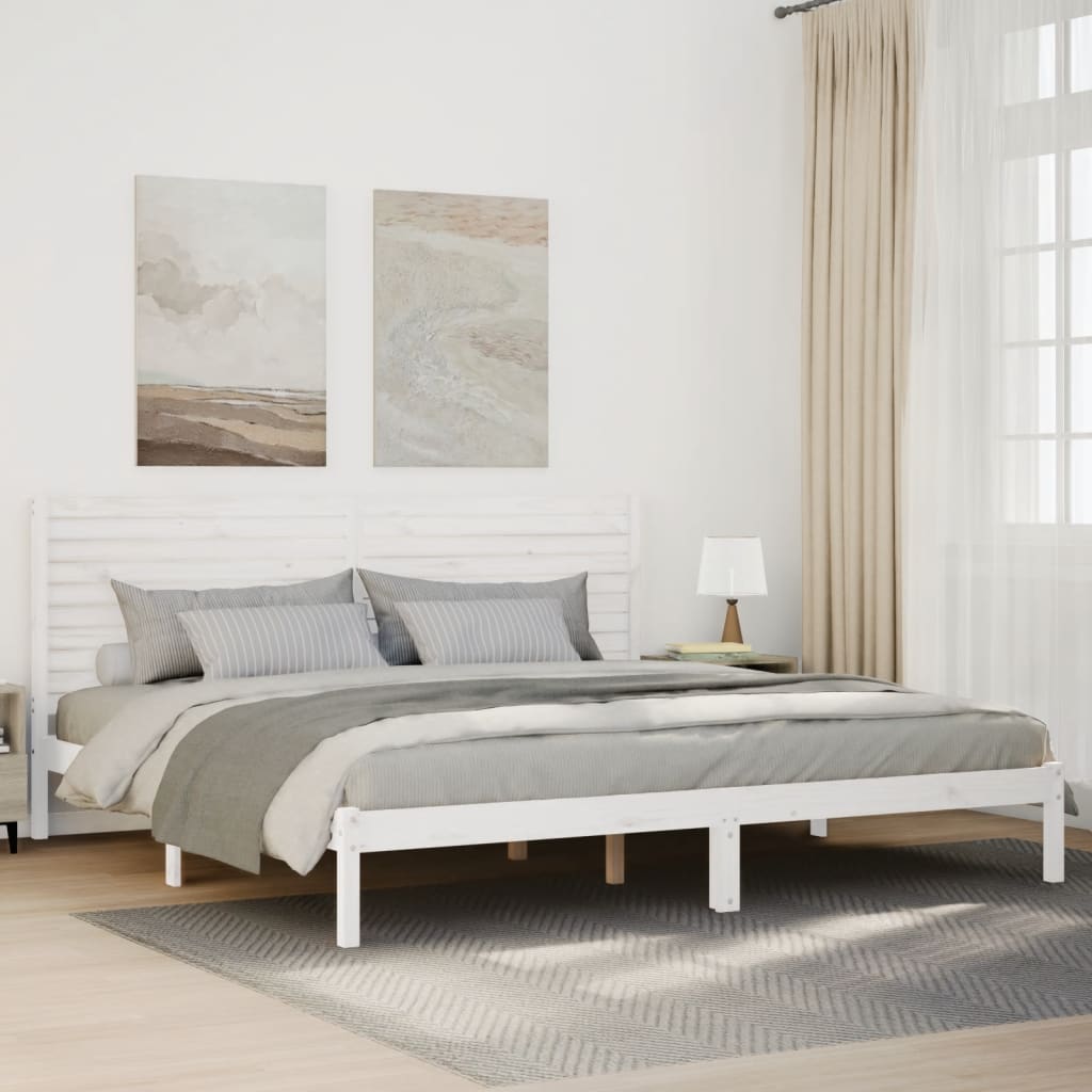 Bedframe extra lang zonder matras massief hout wit 180x220 cm is nu te koop bij PeponiXL, paradijselijk wonen!