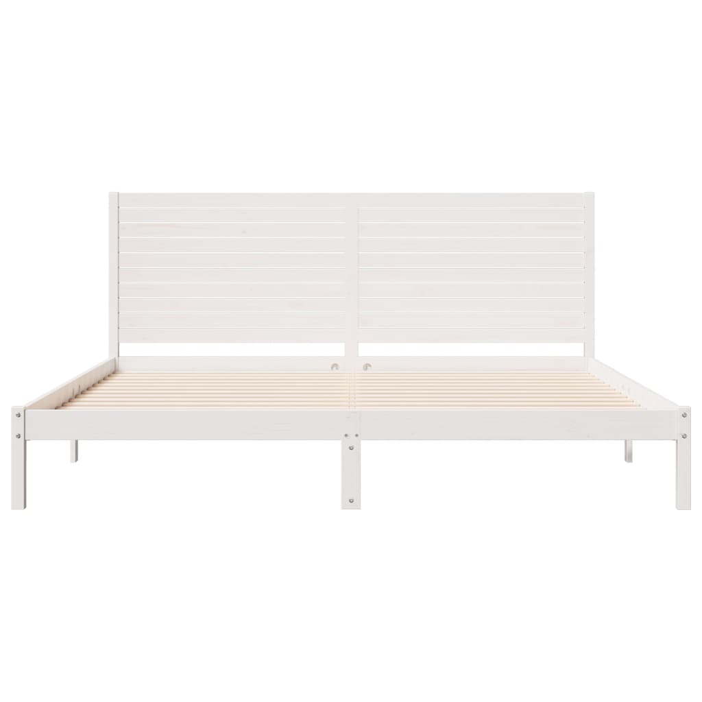 Bedframe extra lang zonder matras massief hout wit 200x220 cm is nu te koop bij PeponiXL, paradijselijk wonen!
