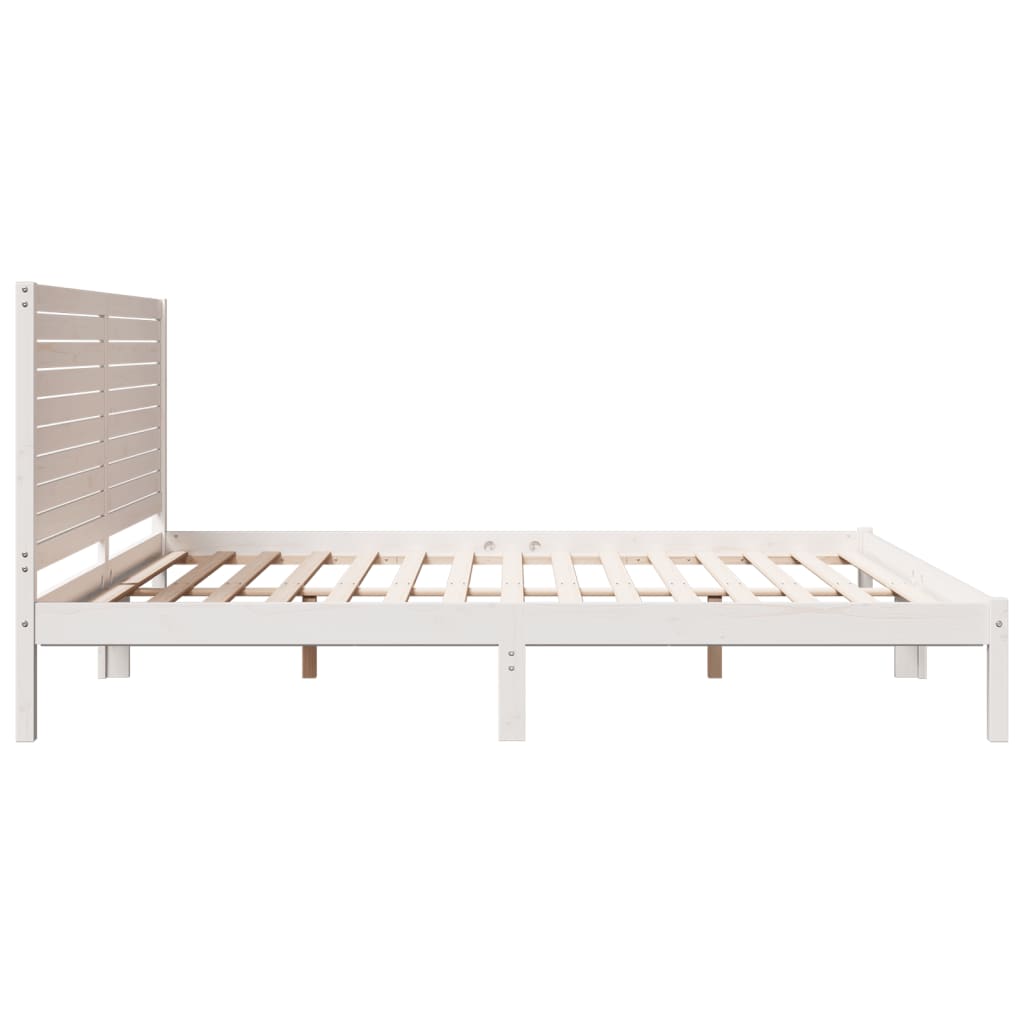 Bedframe extra lang zonder matras massief hout wit 200x220 cm is nu te koop bij PeponiXL, paradijselijk wonen!