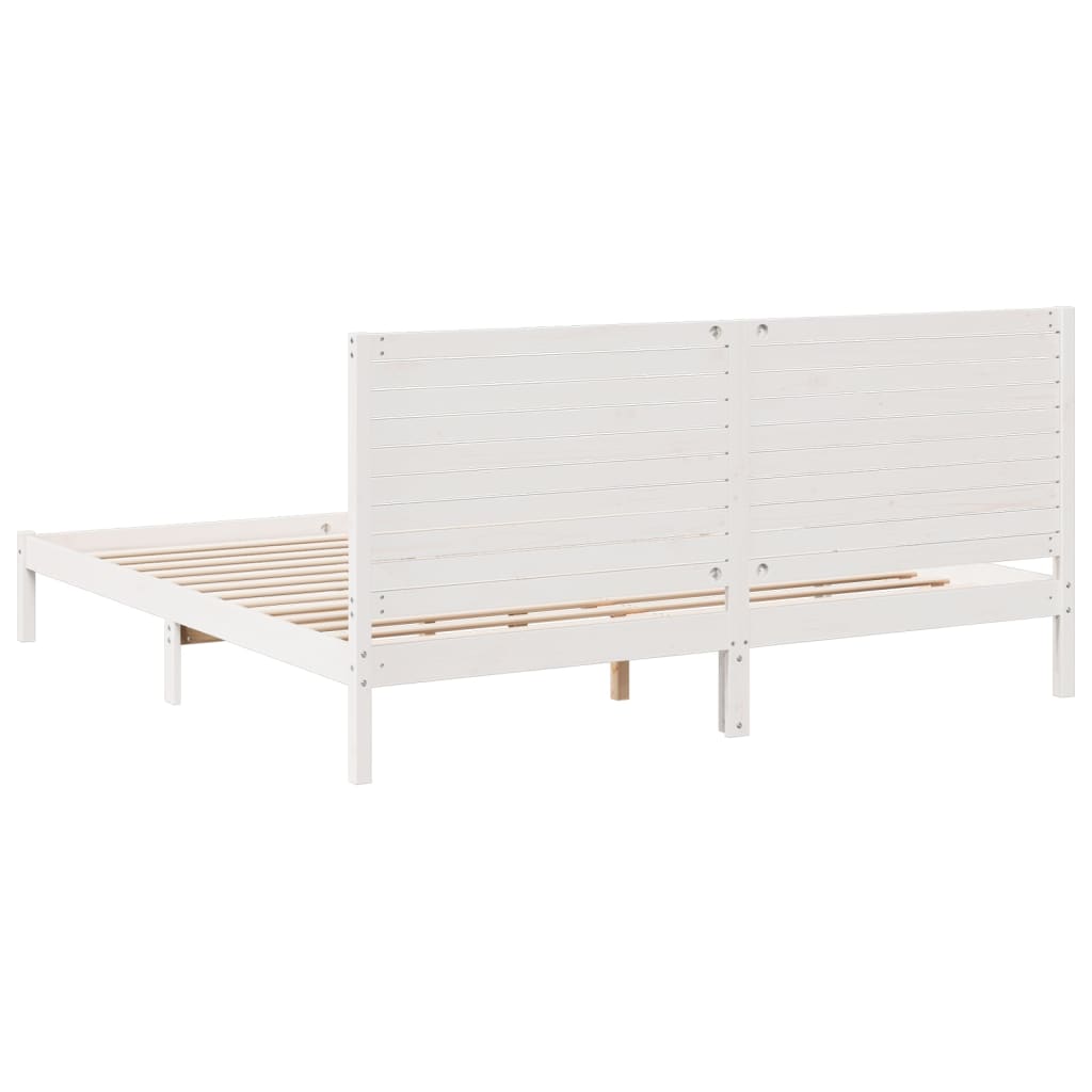 Bedframe extra lang zonder matras massief hout wit 200x220 cm is nu te koop bij PeponiXL, paradijselijk wonen!