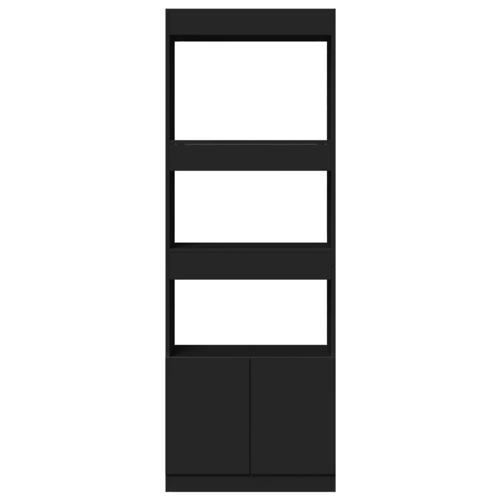 Hoge kast 63x33x180 cm bewerkt hout zwart is nu te koop bij PeponiXL, paradijselijk wonen!