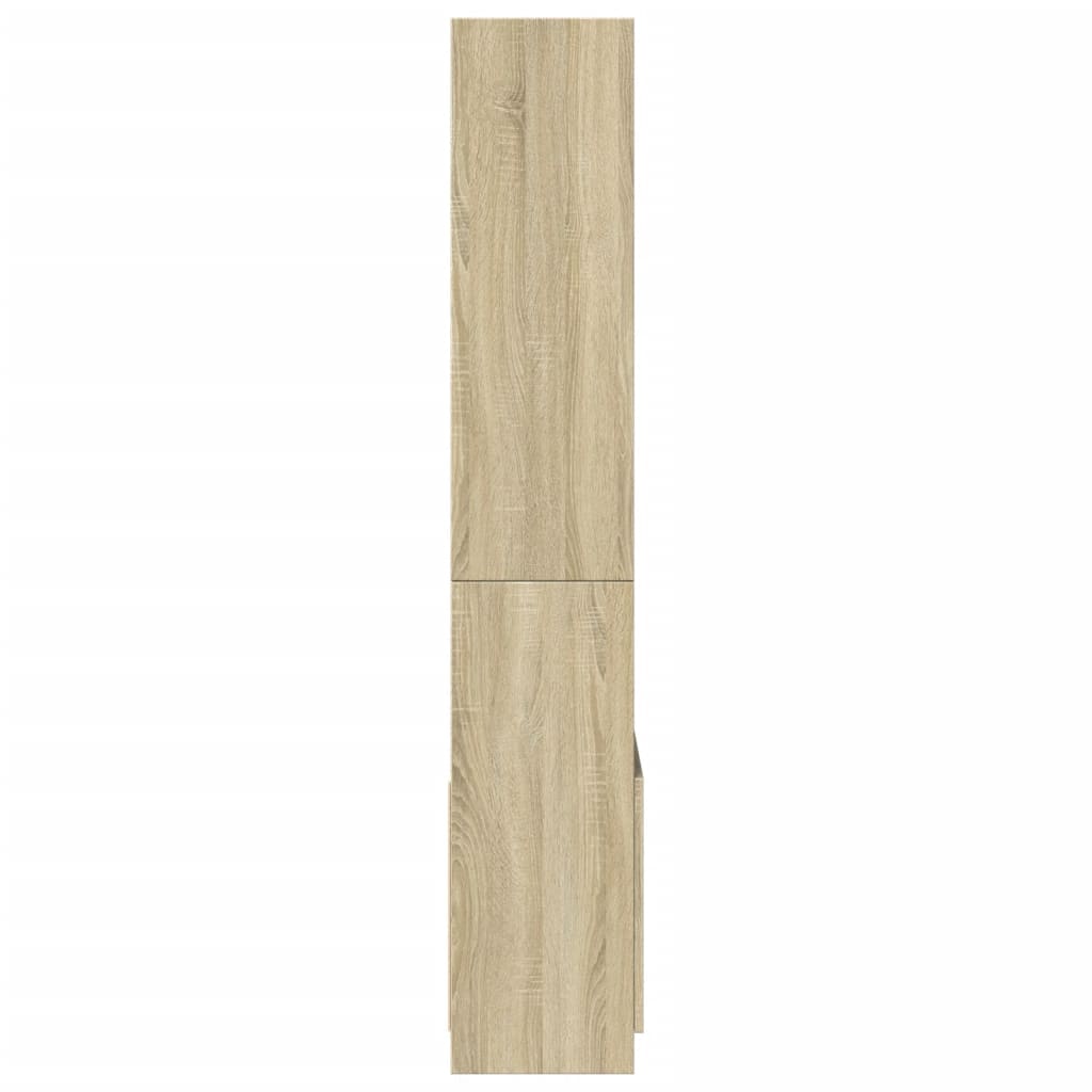 Hoge kast 63x33x180 cm bewerkt hout sonoma eikenkleurig is nu te koop bij PeponiXL, paradijselijk wonen!