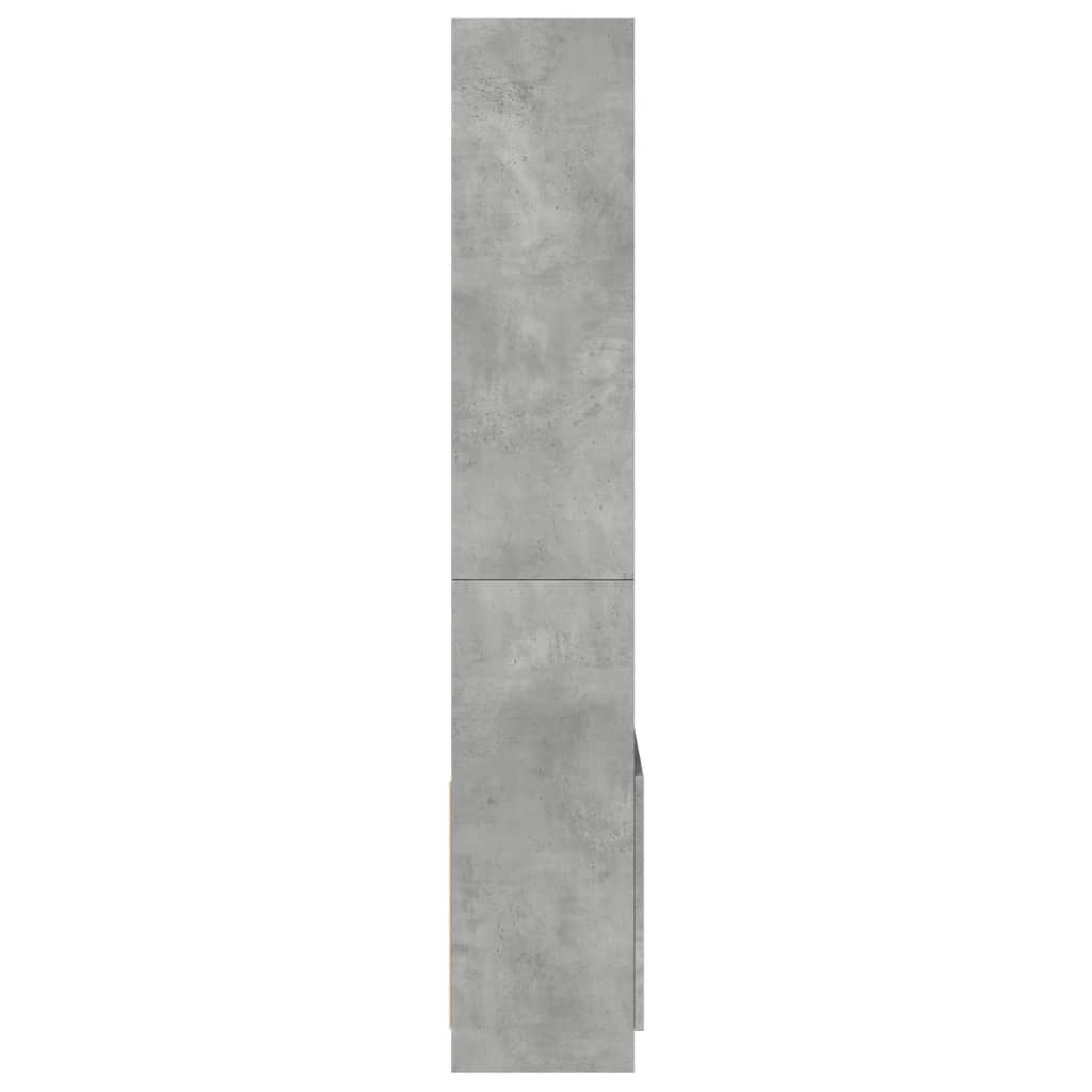 Hoge kast 63x33x180 cm bewerkt hout betongrijs is nu te koop bij PeponiXL, paradijselijk wonen!