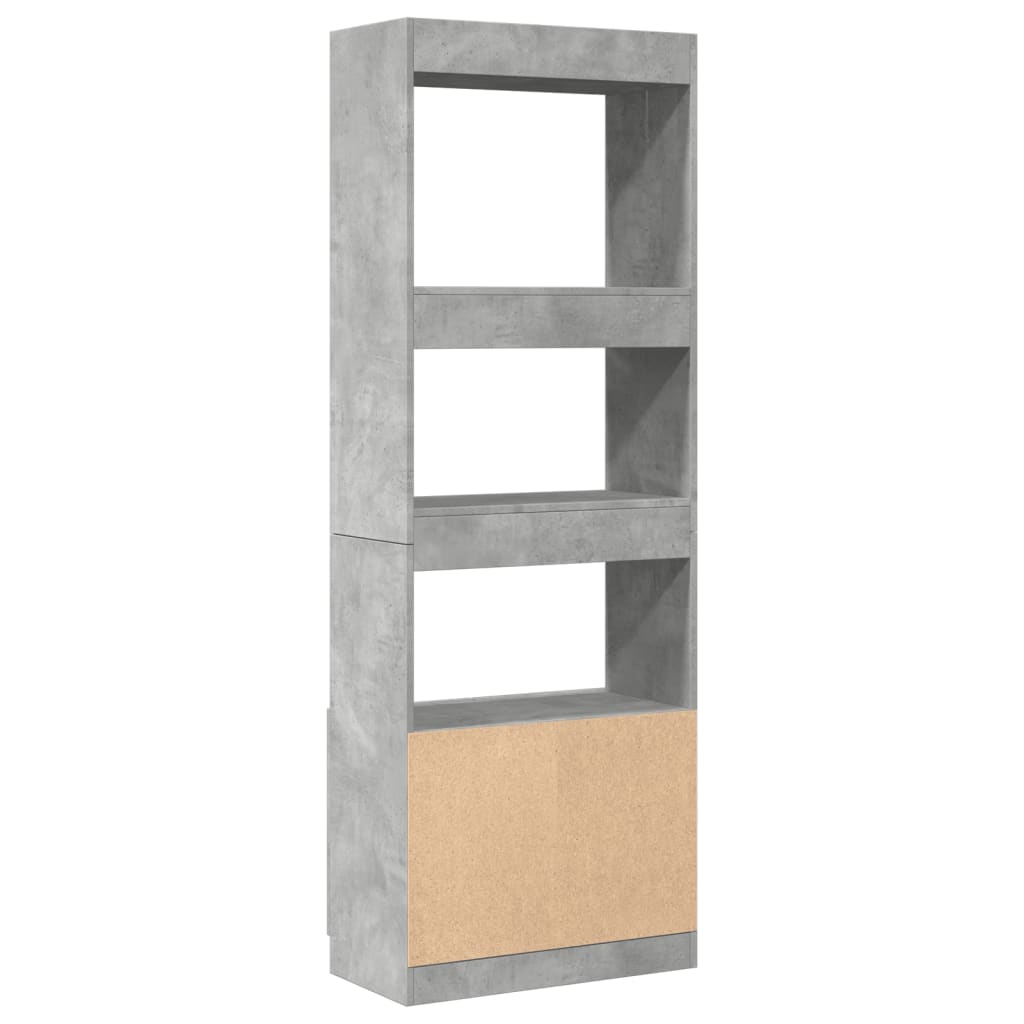 Hoge kast 63x33x180 cm bewerkt hout betongrijs is nu te koop bij PeponiXL, paradijselijk wonen!