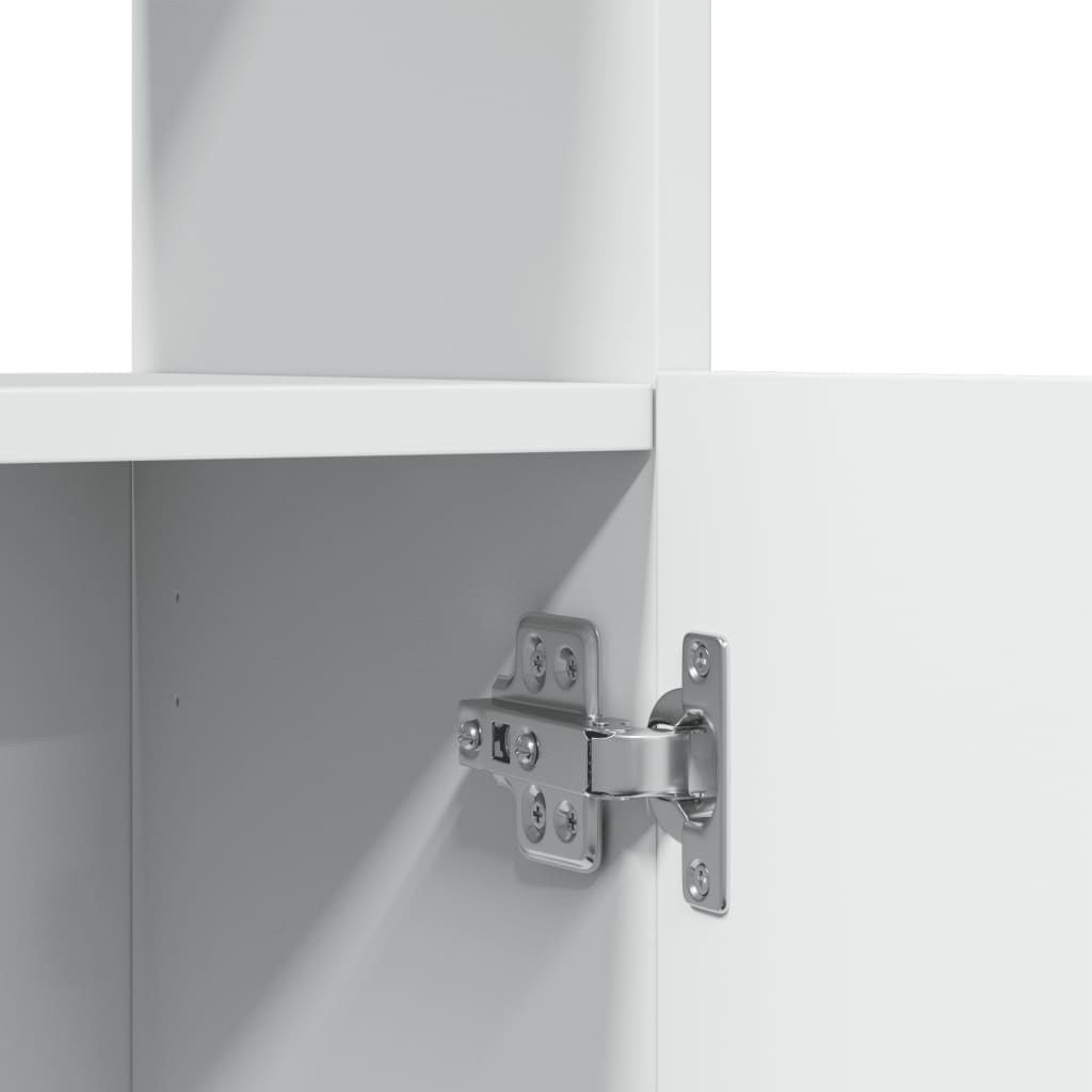 Hoge kast 92x33x140 cm bewerkt hout wit is nu te koop bij PeponiXL, paradijselijk wonen!