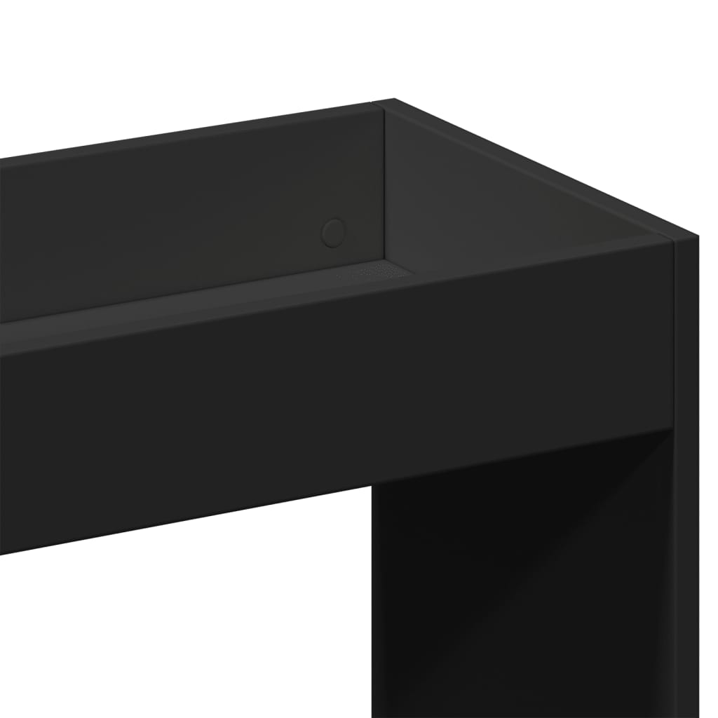 Hoge kast 92x33x140 cm bewerkt hout zwart is nu te koop bij PeponiXL, paradijselijk wonen!