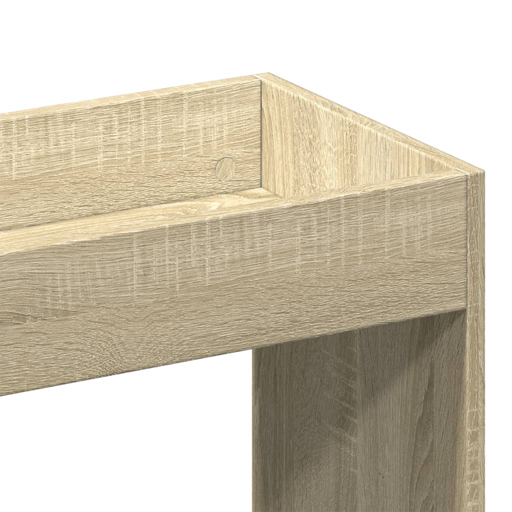 Hoge kast 92x33x140 cm bewerkt hout sonoma eikenkleurig is nu te koop bij PeponiXL, paradijselijk wonen!