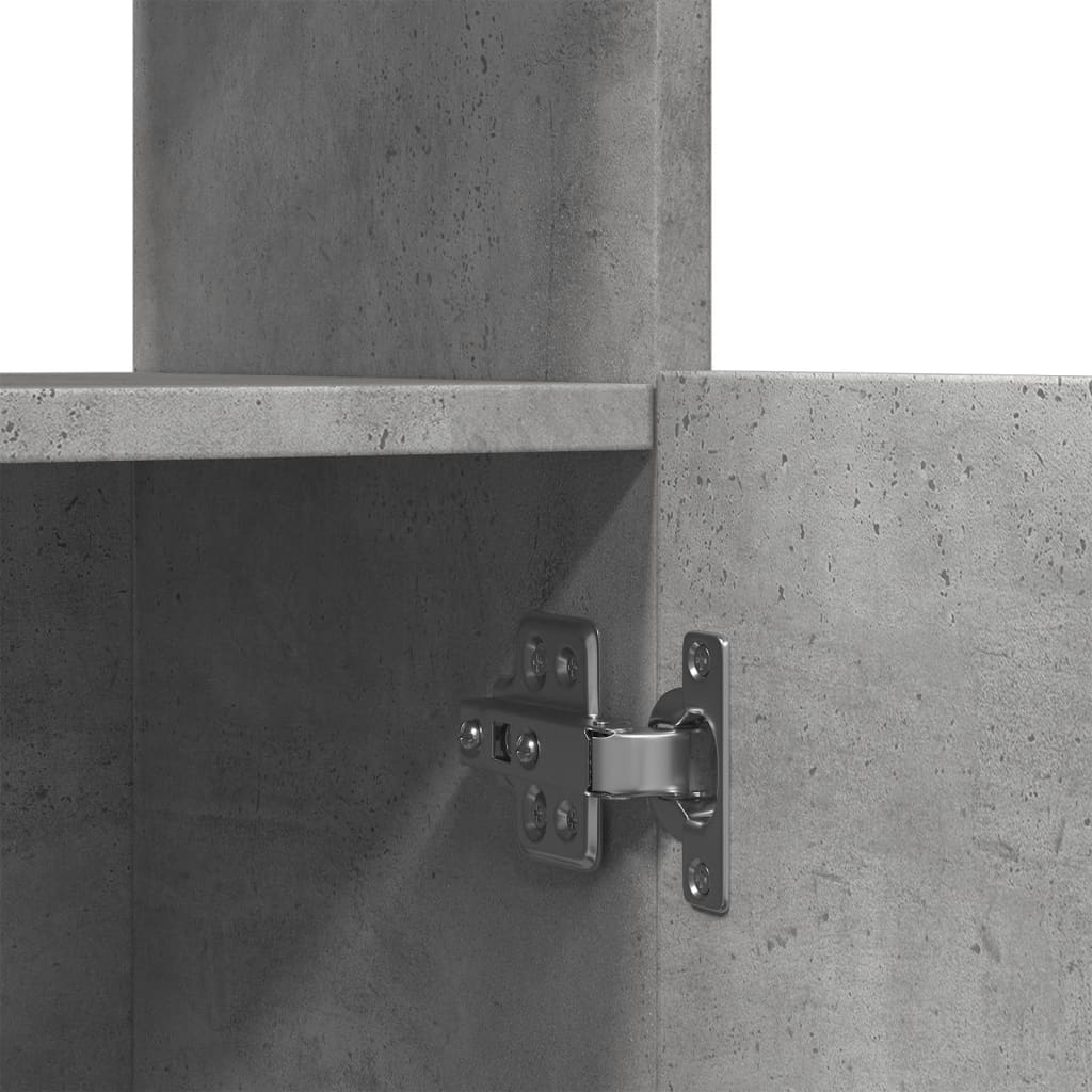 Hoge kast 92x33x140 cm bewerkt hout betongrijs is nu te koop bij PeponiXL, paradijselijk wonen!