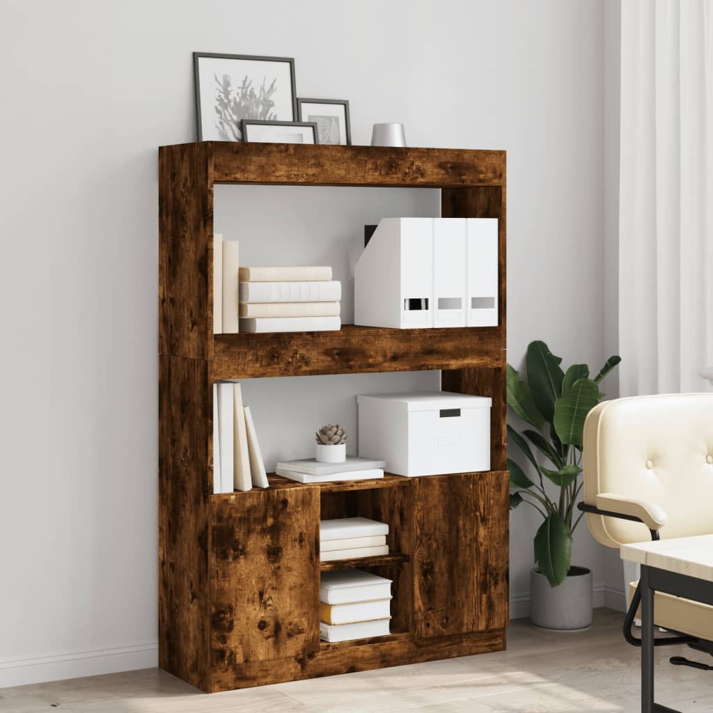 Hoge kast 92x33x140 cm bewerkt hout gerookt eikenkleurig is nu te koop bij PeponiXL, paradijselijk wonen!