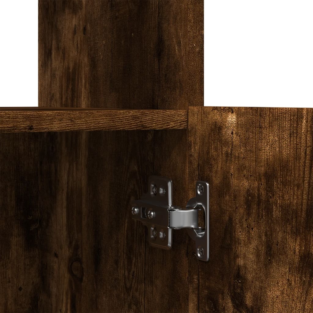 Hoge kast 92x33x140 cm bewerkt hout gerookt eikenkleurig is nu te koop bij PeponiXL, paradijselijk wonen!