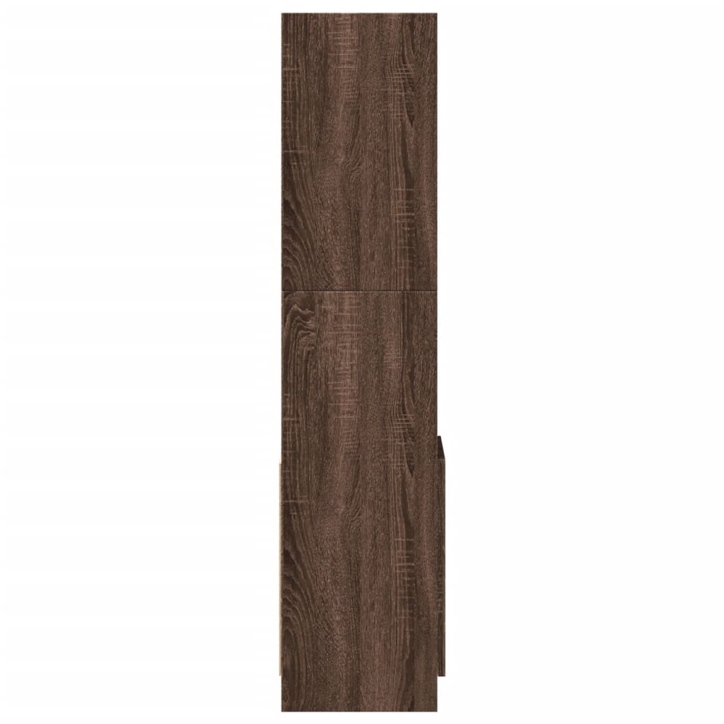 Hoge kast 92x33x140 cm bewerkt hout bruin eikenkleur is nu te koop bij PeponiXL, paradijselijk wonen!