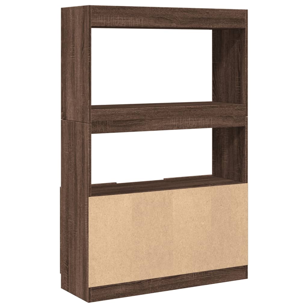 Hoge kast 92x33x140 cm bewerkt hout bruin eikenkleur is nu te koop bij PeponiXL, paradijselijk wonen!