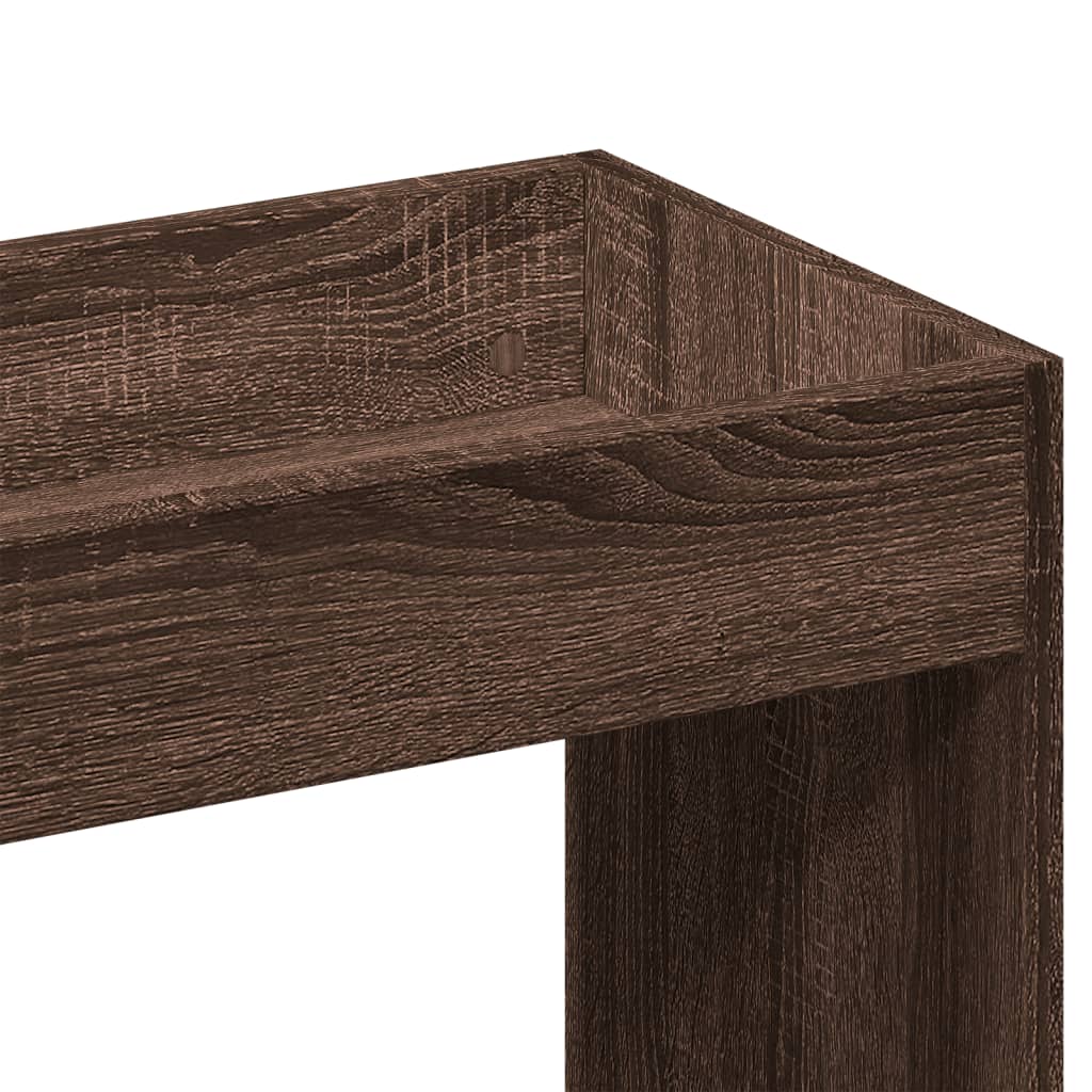 Hoge kast 92x33x140 cm bewerkt hout bruin eikenkleur is nu te koop bij PeponiXL, paradijselijk wonen!