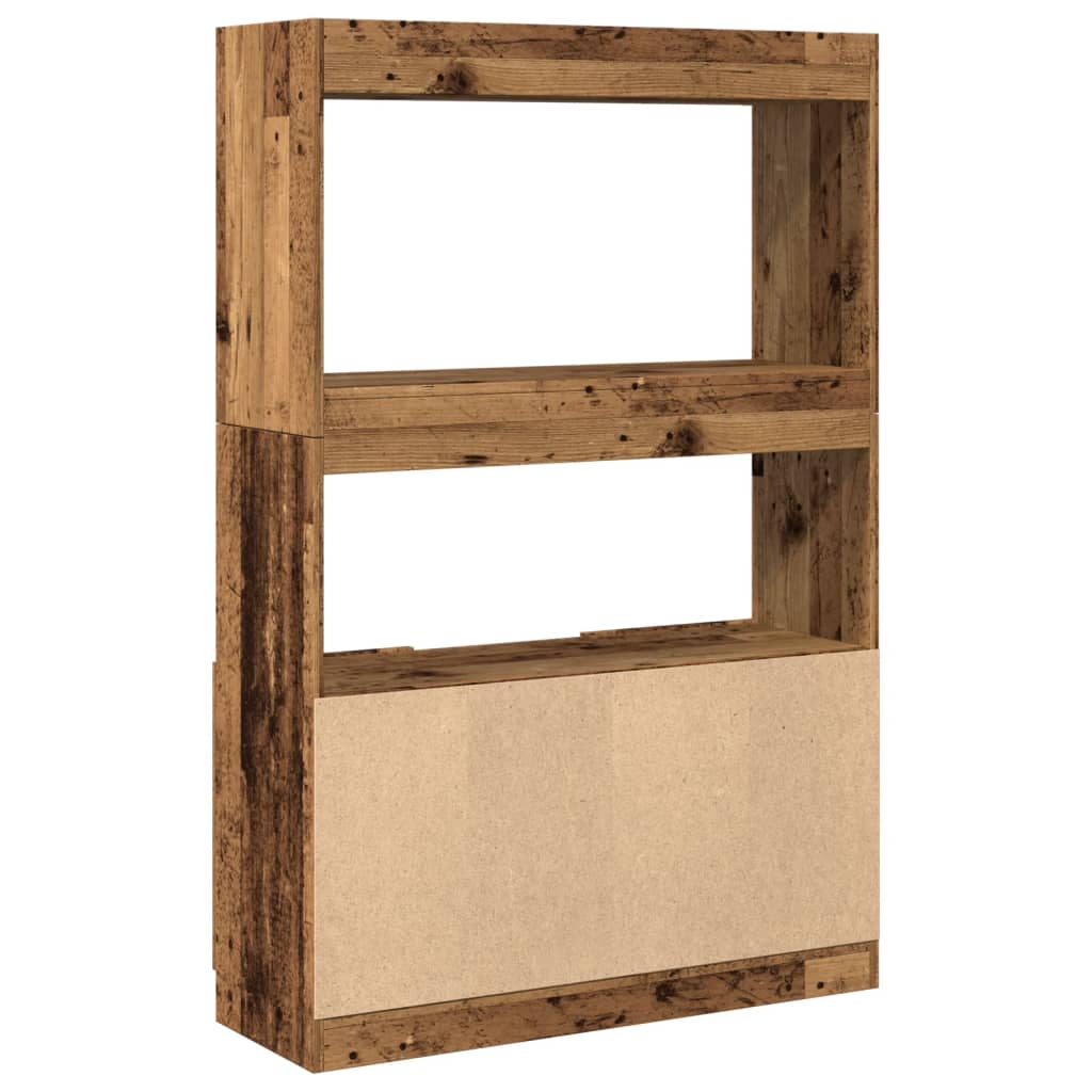 Hoge kast 92x33x140 cm bewerkt hout oud houtkleurig is nu te koop bij PeponiXL, paradijselijk wonen!