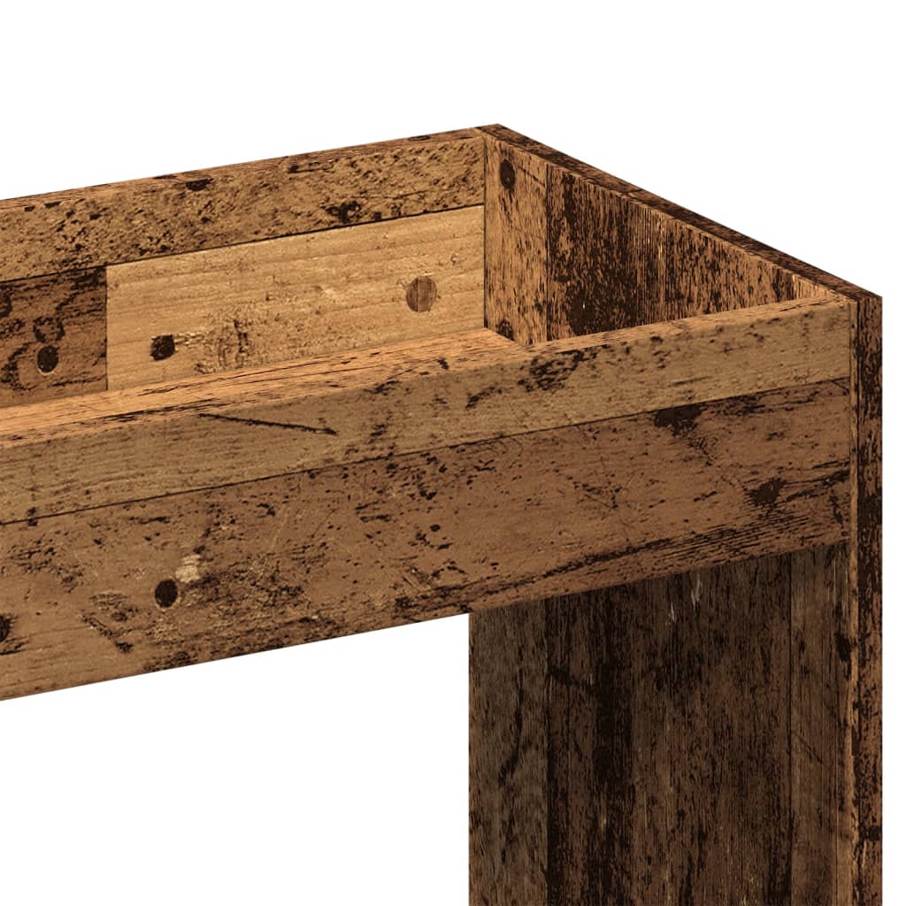 Hoge kast 92x33x140 cm bewerkt hout oud houtkleurig is nu te koop bij PeponiXL, paradijselijk wonen!