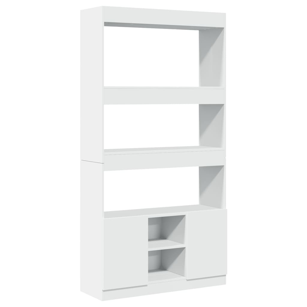 Hoge kast 92x33x180 cm bewerkt hout wit is nu te koop bij PeponiXL, paradijselijk wonen!