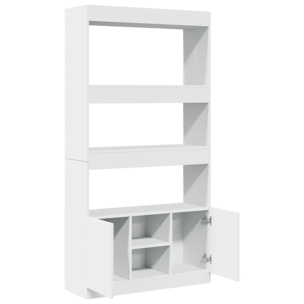 Hoge kast 92x33x180 cm bewerkt hout wit is nu te koop bij PeponiXL, paradijselijk wonen!