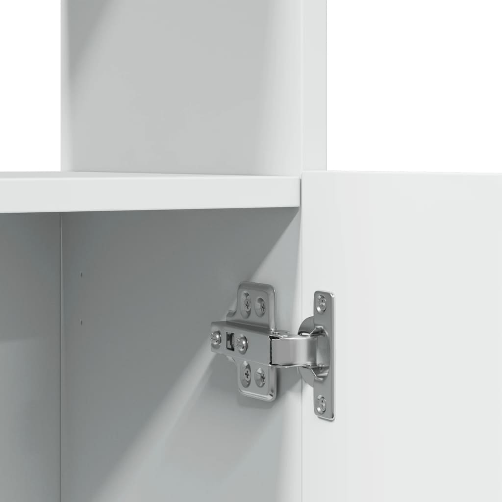 Hoge kast 92x33x180 cm bewerkt hout wit is nu te koop bij PeponiXL, paradijselijk wonen!