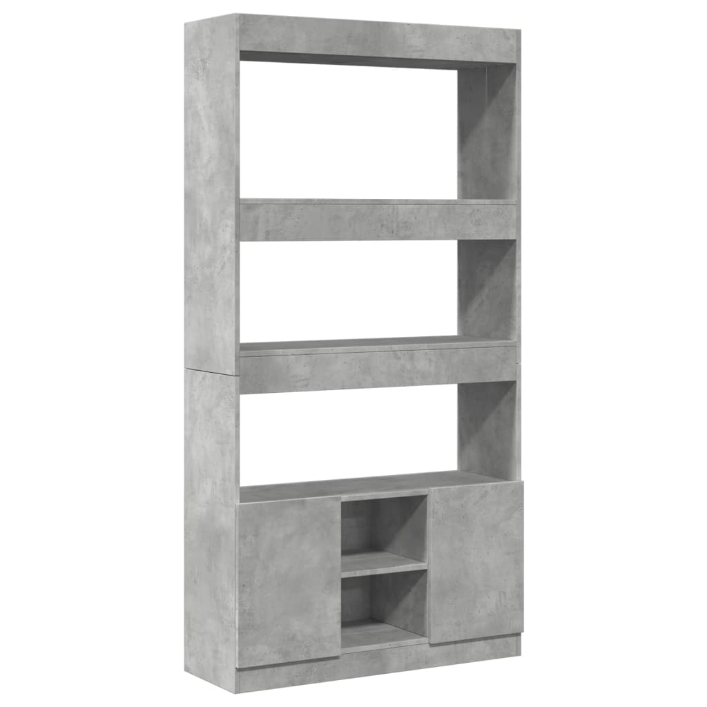 Hoge kast 92x33x180 cm bewerkt hout betongrijs is nu te koop bij PeponiXL, paradijselijk wonen!
