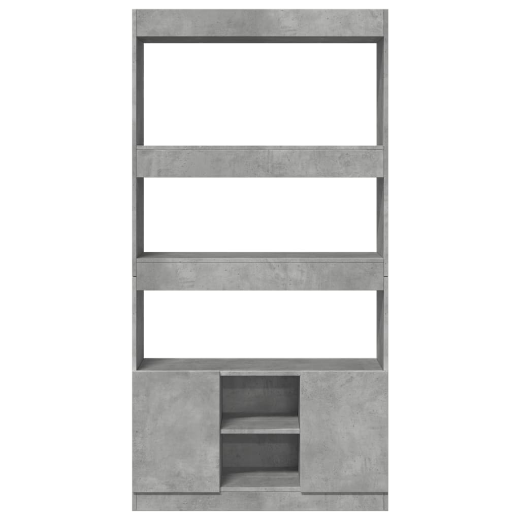 Hoge kast 92x33x180 cm bewerkt hout betongrijs is nu te koop bij PeponiXL, paradijselijk wonen!