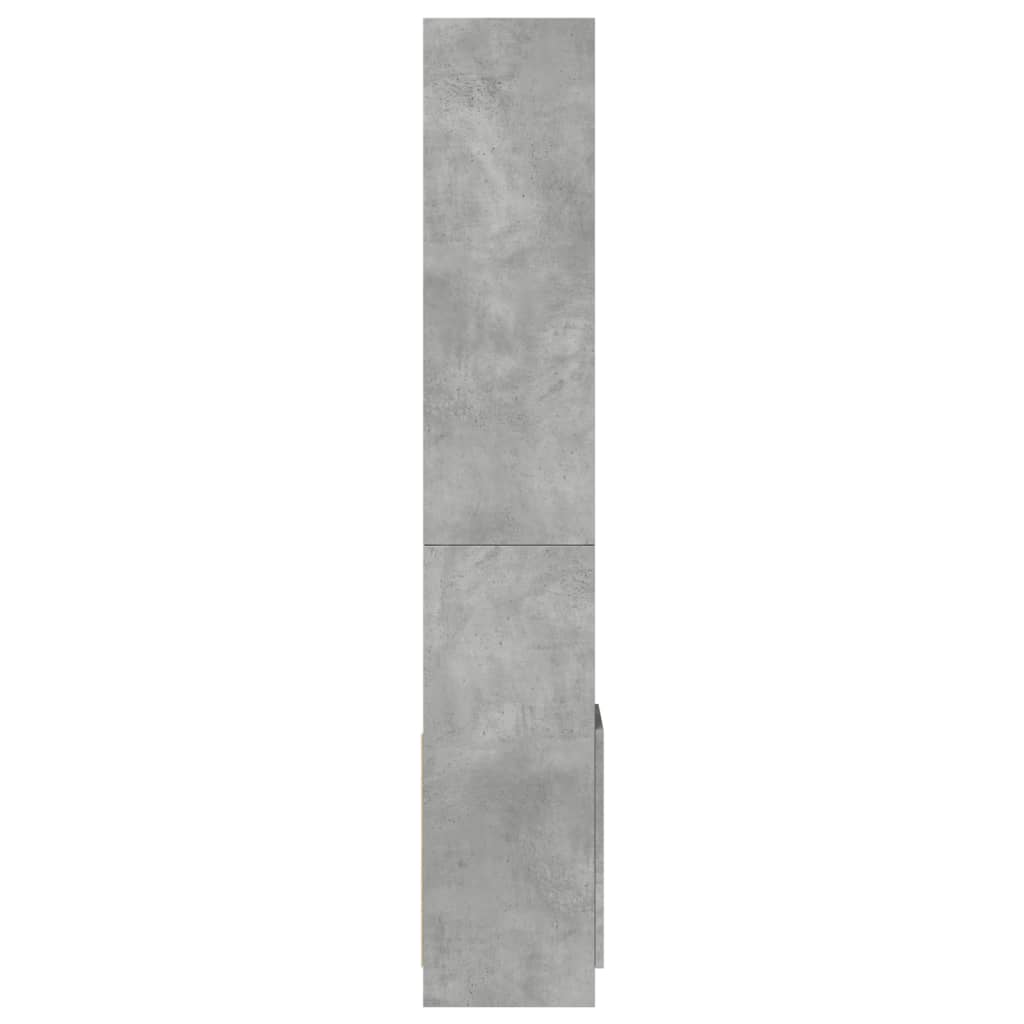 Hoge kast 92x33x180 cm bewerkt hout betongrijs is nu te koop bij PeponiXL, paradijselijk wonen!