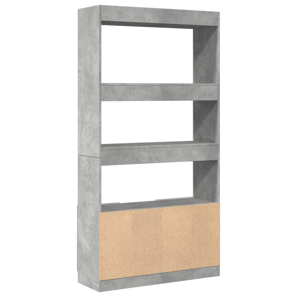 Hoge kast 92x33x180 cm bewerkt hout betongrijs is nu te koop bij PeponiXL, paradijselijk wonen!