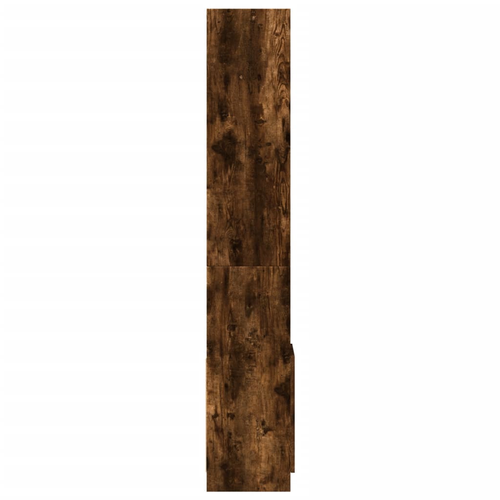 Hoge kast 92x33x180 cm bewerkt hout gerookt eikenkleurig is nu te koop bij PeponiXL, paradijselijk wonen!