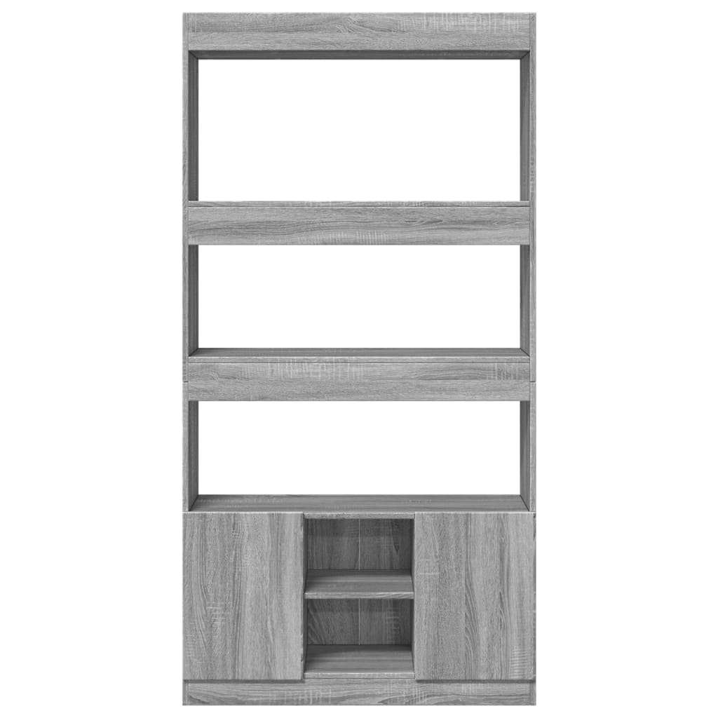 Hoge kast 92x33x180 cm bewerkt hout grijs sonoma eikenkleurig is nu te koop bij PeponiXL, paradijselijk wonen!