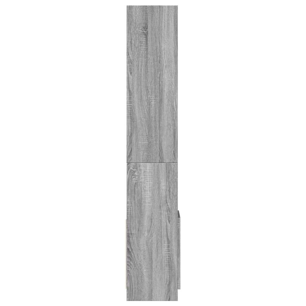 Hoge kast 92x33x180 cm bewerkt hout grijs sonoma eikenkleurig is nu te koop bij PeponiXL, paradijselijk wonen!