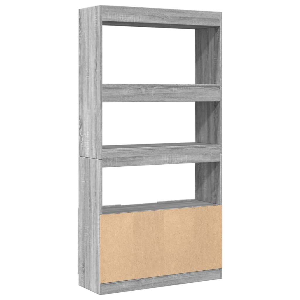 Hoge kast 92x33x180 cm bewerkt hout grijs sonoma eikenkleurig is nu te koop bij PeponiXL, paradijselijk wonen!