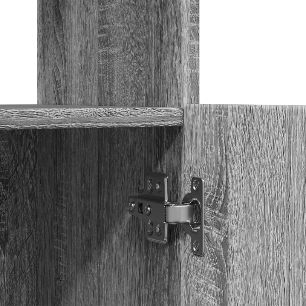 Hoge kast 92x33x180 cm bewerkt hout grijs sonoma eikenkleurig is nu te koop bij PeponiXL, paradijselijk wonen!