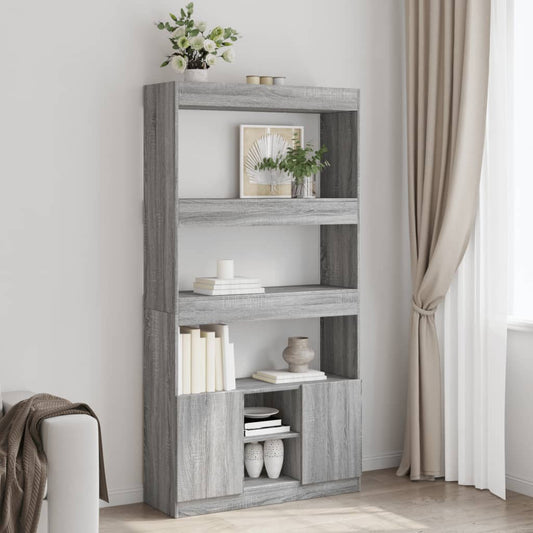 Hoge kast 92x33x180 cm bewerkt hout grijs sonoma eikenkleurig is nu te koop bij PeponiXL, paradijselijk wonen!