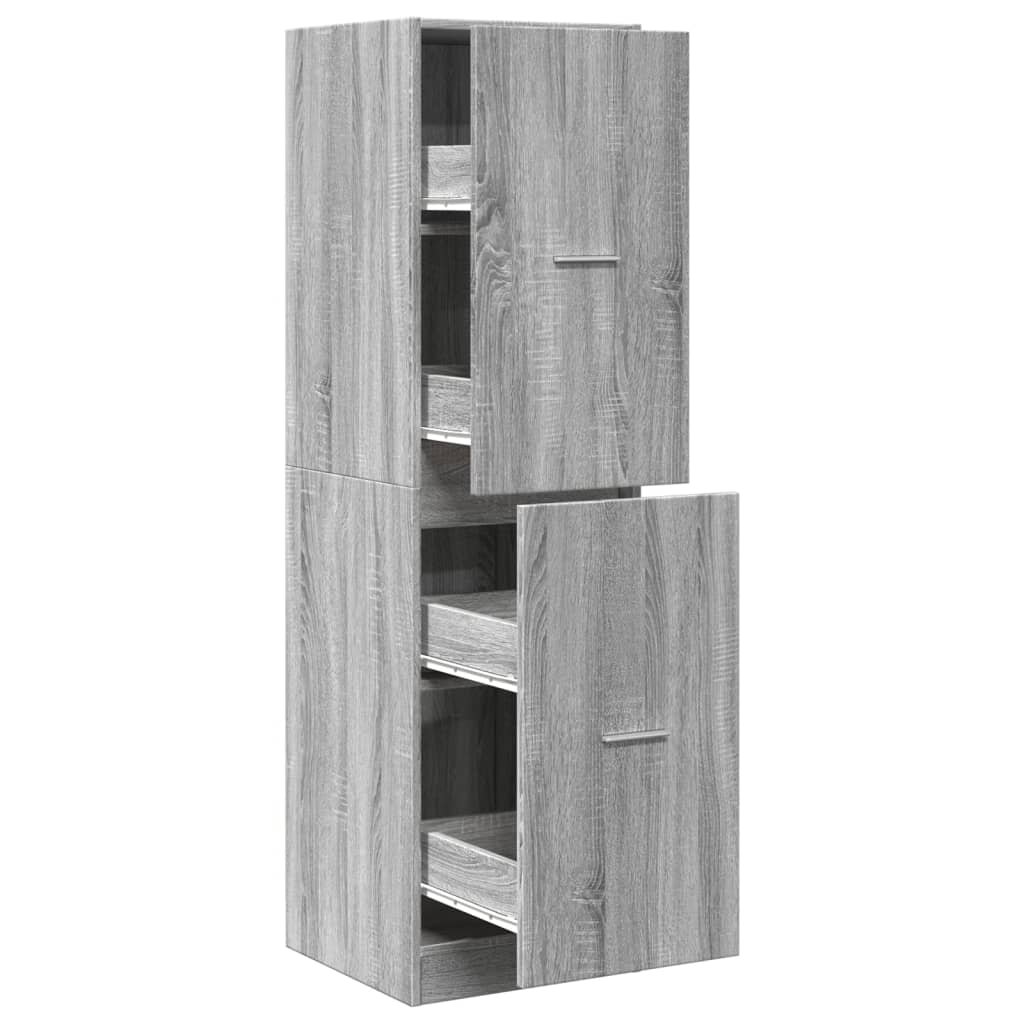 Apothekerskast 40x41x144,5 cm bewerkt hout grijs sonoma eiken is nu te koop bij PeponiXL, paradijselijk wonen!