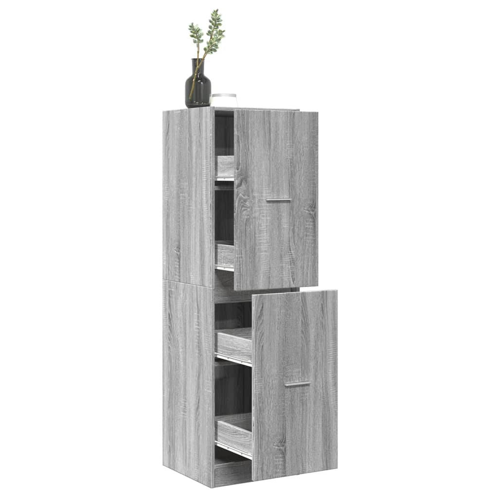 Apothekerskast 40x41x144,5 cm bewerkt hout grijs sonoma eiken is nu te koop bij PeponiXL, paradijselijk wonen!